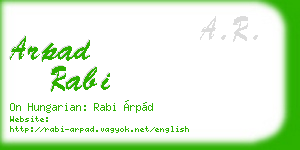 arpad rabi business card