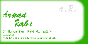 arpad rabi business card